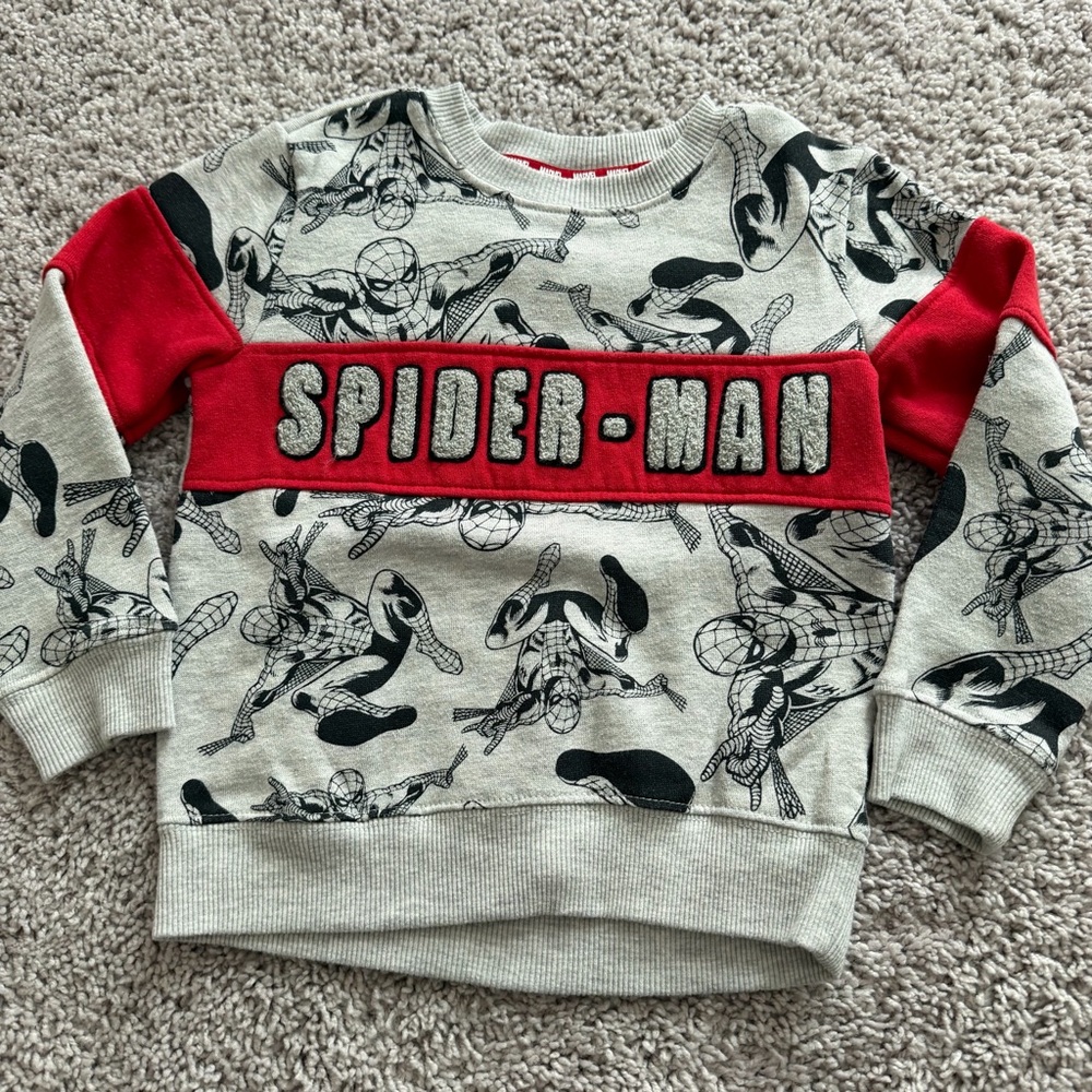 Marvel Spider-Man Gray & Red Kids Sweatshirt